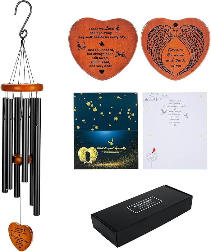 Sympathy Wind Chimes, 32" Memorial Wind Chime for Loss of Loved One Prime, Meaningful Condolence Bereavement Rememberance Gifts for Loss of Father Mother Outdoor Deco Garden