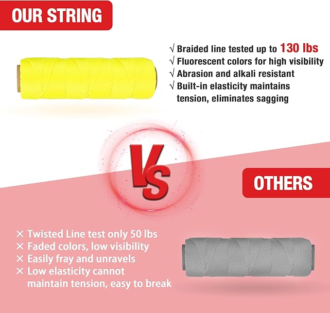 Goldblatt Mason Line, 250 Feet #18 Braided Nylon String, Perfect for Gardening or Masonry Tools