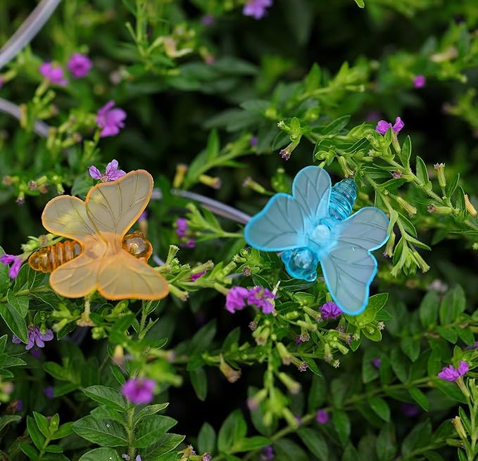 Solar Butterfly String Lights, 16 Ft 32 Warm White LED Outdoor Waterproof Butterfly Fairy String Lights for Garden Yard Outdoor Decorations