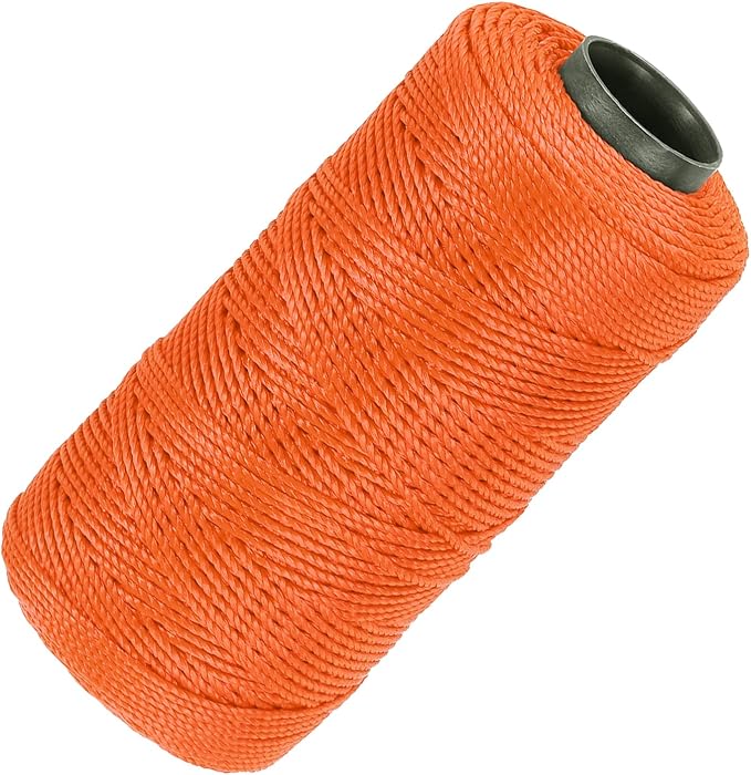 MECCANIXITY Nylon String 3 Strands Twisted Mason Line 1.5mm x 218 Yards Nylon Twine String for DIY Projects, Home Improvement, Gardening, Gift Wrapping, Christmas Party Supplies, Orange