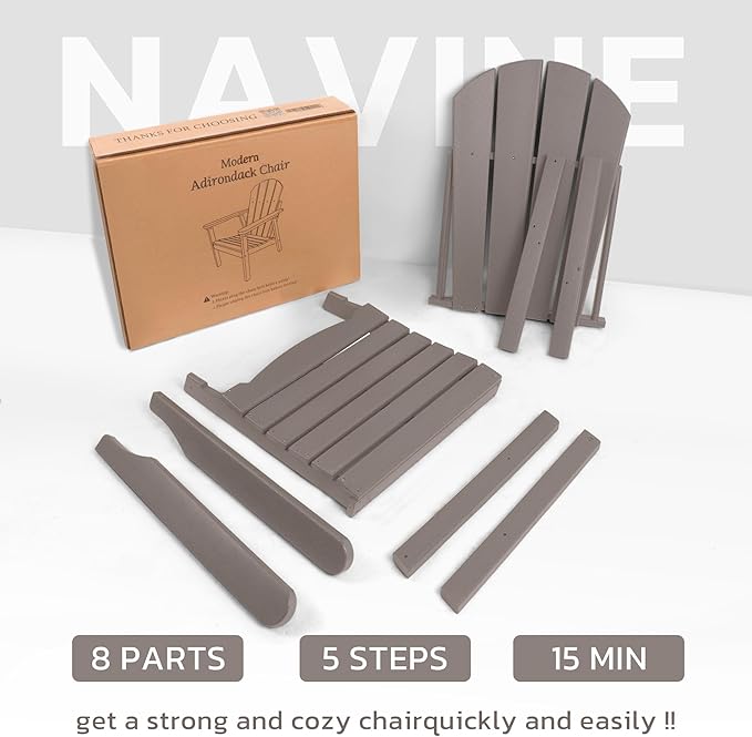 Adirondack Chair, HDPE All Weather Adirondack Chairs, Fire Pit Chairs, Patio Chairs, Lawn Chairs. Perfect for Porch, Patio, Poolside, Deck.