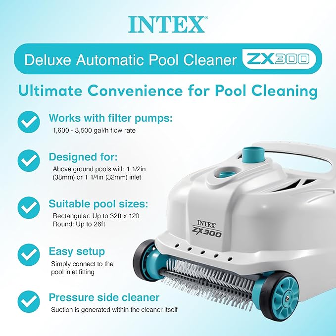 INTEX 26329EH Ultra XTR 18ft x 52in Above Ground Swimming Pool Set with Sand Filter Pump and Deluxe Automatic Vacuum Cleaner