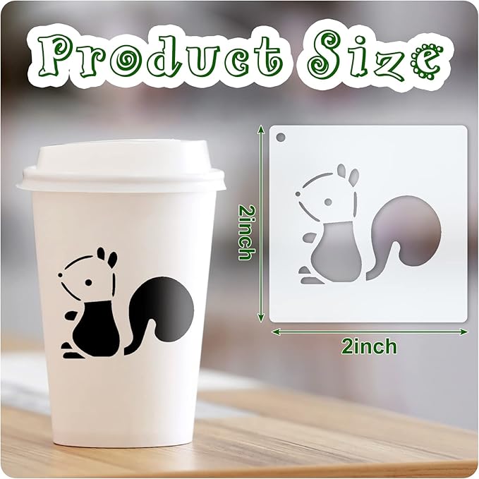Fainne 100 Pcs 2 Inch Stencils Small Stencils for Painting on Wood Reusable Painting Templates Crafts for DIY Scrapbook, Wood, Wall, Fabric, Rock, Chalkboard, Sign(Animals)