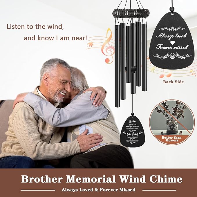 Memorial Gifts for Loss of Brother, Memorial Wind Chimes for Loss of Brother, Loss of Brother Sympathy Gifts, Bereavement Condolence Funeral Gifts for Loss of Brother