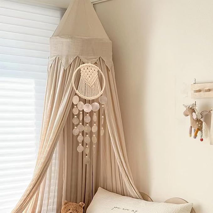 Capiz Shell Wind Chime—Handcrafted White Shell Wind Chime Suitable for Indoor/Outdoor Garden Decoration. Capiz Winds Chimes Hanging Ornament.