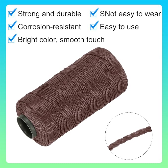 MECCANIXITY Nylon String 3 Strands Twisted Mason Line 1.5mm x 218 Yards Nylon Twine String for DIY Projects, Home Improvement, Gardening, Gift Wrapping, Christmas Party Supplies, Coffee