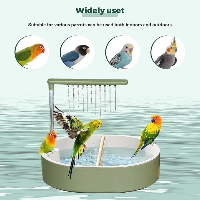 Parrot Bathtub Bird Automatic Bath Shower,Large Bird Shower Fountain Indoor Bathtub with Running Water, Contains USB and Pump,for Pet Birds, African Grey, Cockatiel, Conure, Budgie, Lovebird(Fashion)