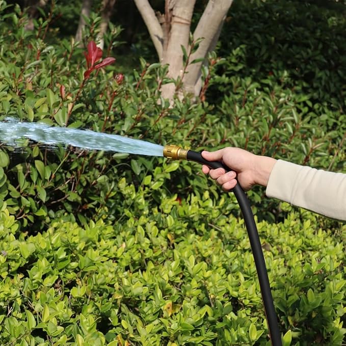 Garden Hose 5/8 in. × 21 ft. High Flow Flexible Hybrid Rubber Water Hose 5/8" I.D., No Memory Durable Lightweight Water Hose for Watering, Irrigation, Water Transfer Pump