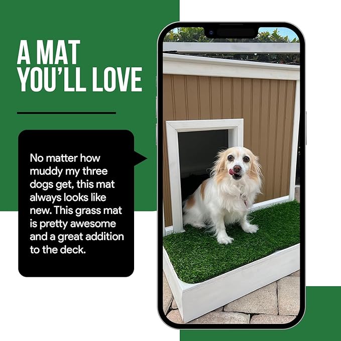 MAYSHINE Fake Grass for Dogs, Artificial Turf Grass Indoor Outdoor, Mat for Dogs Soft Blades, Cesped Artificial for Patios, Dog Astro Turf for Balcony, Quick Clean, Easy Rinse Patio Rug, 29.5"x17"