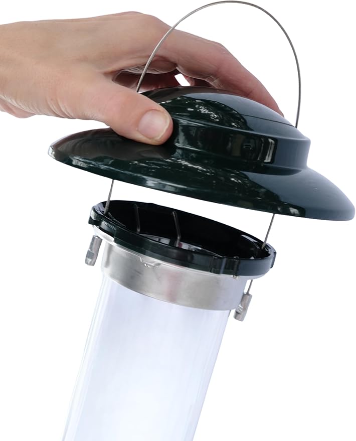 Squirrel Buster Evolution Truly Squirrel-Proof Bird Feeder, Double Cardinal Ring, 1.9-Pound Seed Capacity, Green