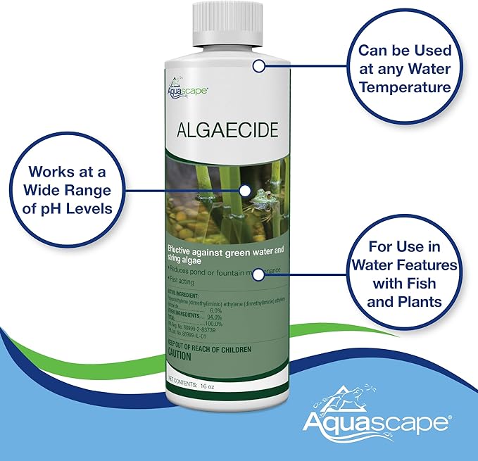 Aquascape 96022 Algaecide for Pond, Waterfall, and Water Features, 8-Ounce