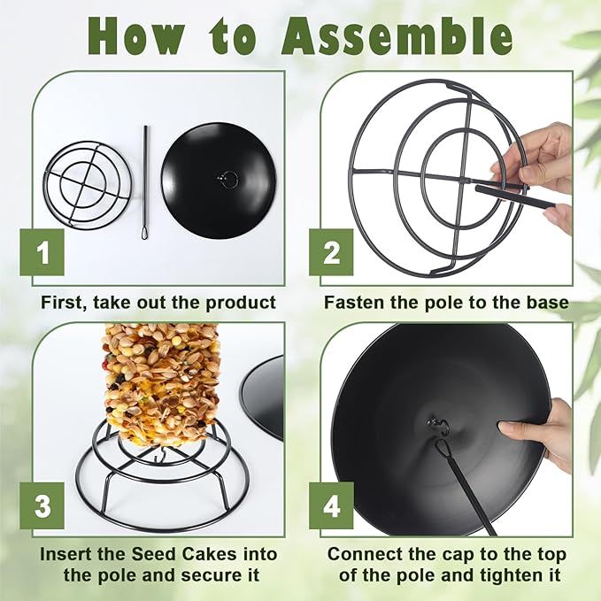 2 Pcs Cylinder Bird Feeder Outdoor Seed Cake Feeder Metal Suet Cake Holder Backyard Wild Bird Feeding Feeders for Outdoors Garden(Classic)