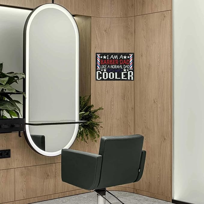 I Am A Barber Dad Like A Normal Dad But Way Cooler Metal Sign Barber Tin Sign Wall Decor for Barbershop Home 12×8 Inch