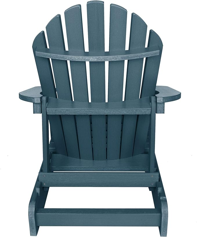 highwood Hamilton Made in the USA Folding and Reclining Adirondack Chair, Adult Size, Nantucket Blue