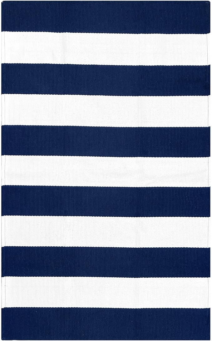 IOHOUZE Navy White Striped Rug -27.5" X 43" Front Door Mats Outdoor,Washable Rug for Front Porch Decor,Spring Summer Welcome Mats Outdoor Indoor, Doormat for Farmhouse/Entryway/Home Entrance