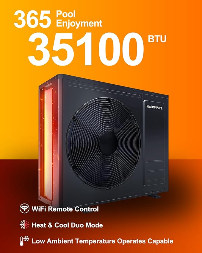 LiteFlow Series Smart Electric Pool Heater for Above and Inground Pools up to 10000 Gals, 35100BTU Pool Heat Pump with Cooling&Heating Mode, Control via WiFi, Titanium Heat Exchanger, 240V