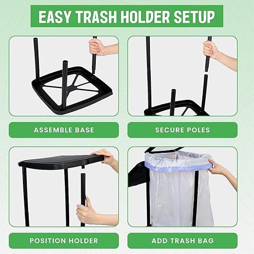 Roamix Collapsible Trash Can with Carrying Bag – Foldable Indoor/Outdoor 13 Gallon Garbage Bin for Camping, Parties, Home & Events – Quick Assembly Pop-Up Trash Holder