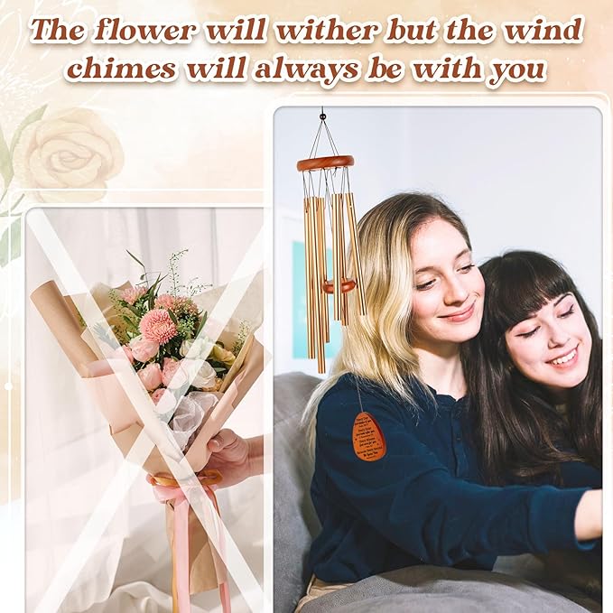 Wind Chimes with Tree of Life, Birthday Gifts for Women, Inspirational Religious Gifts for Woman, Christian Catholic Faith Gift Windchimes with Bible Verse, God's Blessing Decor Ornament Outside