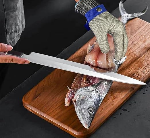 ANSI A9 Cut Resistant Gloves, Upgrade 2.0Food Grade 316Stainless Steel Wire Mesh Metal Gloves,Cutting Gloves Kitchen, Oyster Shucking, Fillet Cutting,Meat Cutting and Metal Processing(L-1PCS)