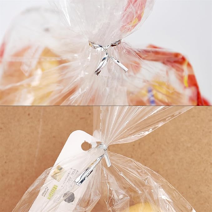 800 PCS 5" Silver Metallic Twist Ties for Bakery Ties, Candy Bags, Coffee Bags,Goodie Bags Ties