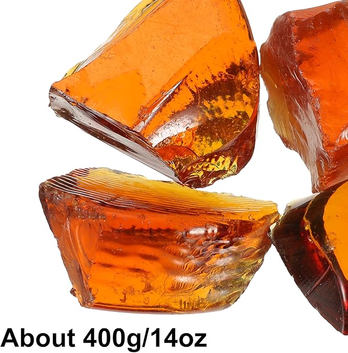 uxcell Fire Glass for Fire Pit, 5-8cm(2"-3.1") High Luster Reflective Glass Rocks for Natural or Propane Fireplace, Safe for Outdoors and Indoors Fire Pit Glass, Brown, 400g/14oz