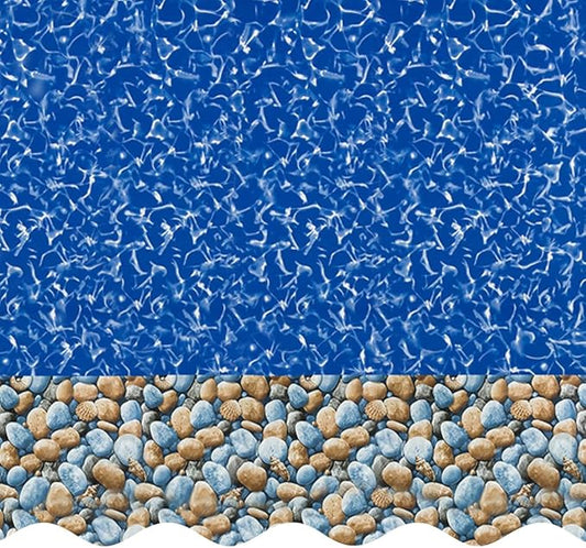 Smartline 24 ft Round Swimming Pool Liner | Bedrock | Overlap Style | 48-52 Inch Wall Height | 20 Gauge Virgin Vinyl | Designed for Steel Sided Above Ground Swimming Pools