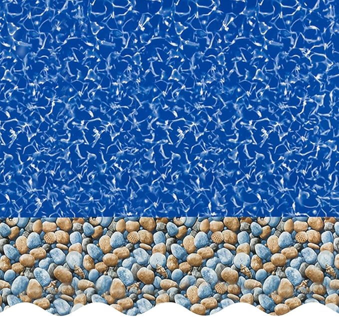 Smartline 24 ft Round Swimming Pool Liner | Bedrock | Overlap Style | 48-52 Inch Wall Height | 25 Gauge Heavy Duty Virgin Vinyl | Designed for Steel Sided Above Ground Pools