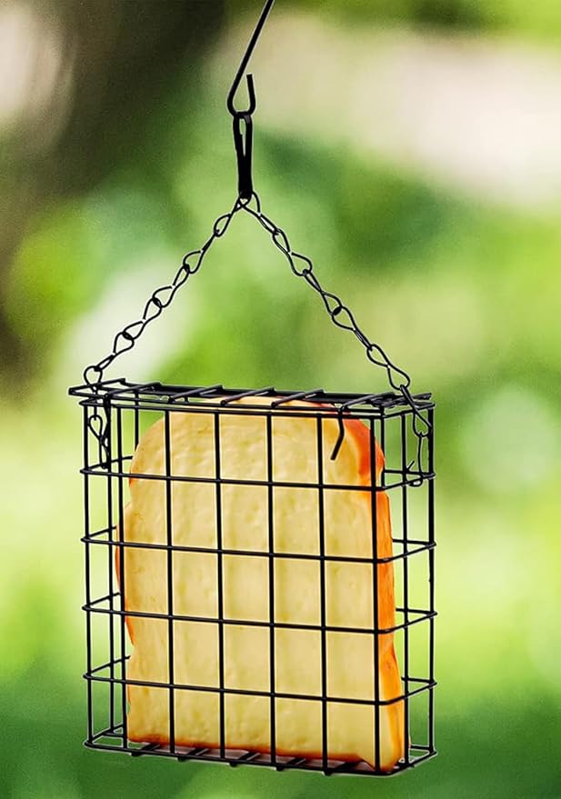 Two of Durable Outdoor Garden Yard Patio Suet Bird Parrot Easy Open Reusable Feeders Squirrel Proof for Outside Wild Bird Parrot Woodpecker Hummingbird Hanging Fruit Capacity Suet Cake Food