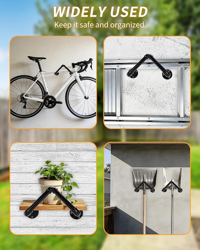 Garden Hose Holder Wall Mounted Heavy Duty Metal Hose Hanger Water Hose Holder Hose Reel Hose Hooks for Water Hose, Extension Cords, Vacuum Lines Storage Organizer for Garden,Garage,Yard