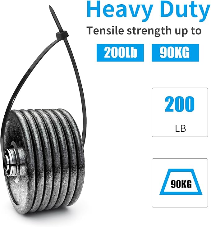 XINGO 36 Inch Black Large Zip Ties Heavy Duty 40 PCS, 200 LBS Ultra Strong Plastic Wire Ties, Large Cable Ties Extra Long Tie Wraps, Indoor and Outdoor UV Resistant