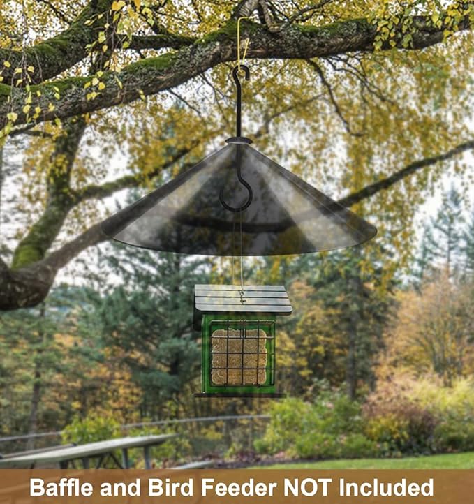 Garbuildman Squirrel Baffle Accessory for Bird Feeder Pole, Pole Hanging S Hook for Bird House Guard, 1 Pack (Baffle Not Included)