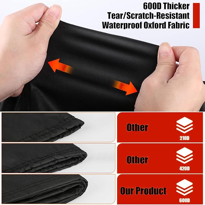 Fire Pit Cover Rectangular 36 Inch 600D,Cover for Rectangular Fire Pit with Grill ,Outdoor Waterproof Firepit Cover - 36 X 27 X 24 Inch