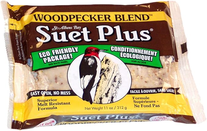 Suet Feeder and Suet Cakes for Wild Birds | 5 Flavors of Suet Cakes for Wild Birds | 11 Ounces Each