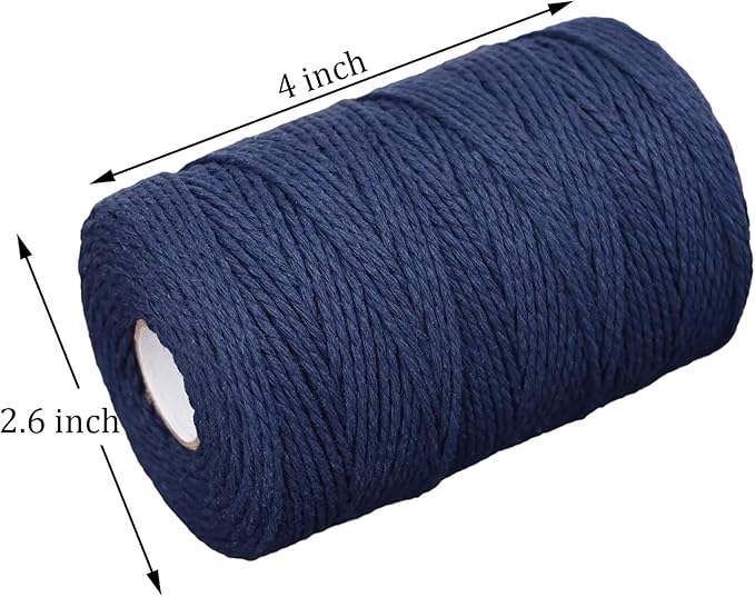 Twine String,500 Feet Butchers Kitchen Cotton String for Cooking Crafts Roasting Gift Wrapping DIY Decoration Gardening Packing Materials,Navy Blue