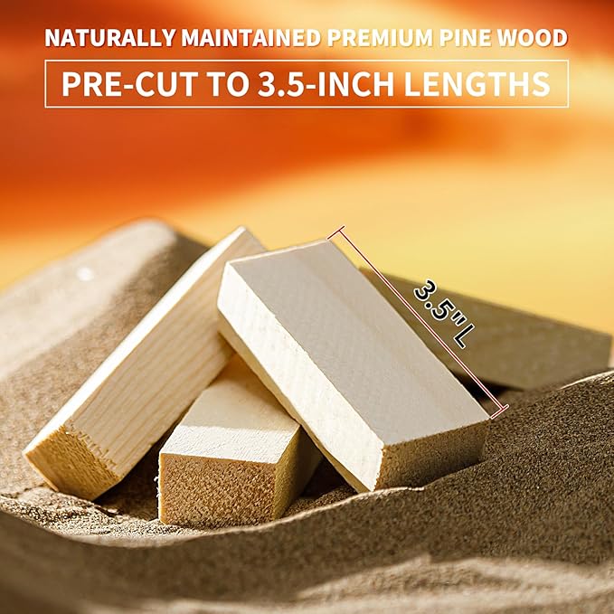 Mini Fire Stick Wood,3.5" Lengths Kiln Dried Pine Small Firewood,Barkless Kindling Fire Logs,Fire Pit Accessories Great for Tabletop Fire Pit,Fireplace,8 Lbs