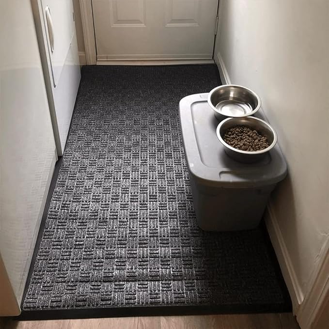 Outdoor Large Door Mat for Front Door 36 x 59 inch Commercial Door Mat Heavy Duty Welcome Mat Outside Rubber Floor Mat Entrance Rug Extra Thick Entryway Frontgate Waterproof Gray