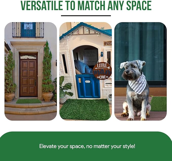 MAYSHINE Fake Grass for Dogs, Artificial Turf Grass Indoor Outdoor, Mat for Dogs Soft Blades, Cesped Artificial for Patios, Dog Astro Turf for Balcony, Quick Clean, Easy Rinse Patio Rug, 35"x24"