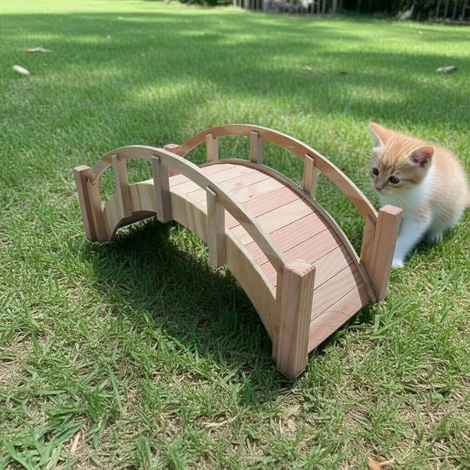 SamsGazebos Miniature Japanese Wood Garden Bridge 25 Inches Unfinished