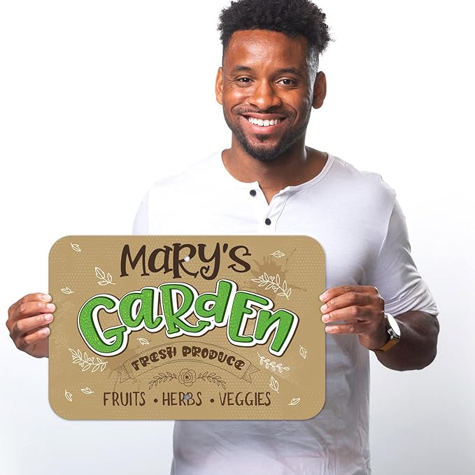 Custom Garden Signs, Personalized Sign for Garden, for Mother's Day, Mom, Or Girlfriend Sign, 12x18 Inches, Rust Free .063 Aluminum, Fade Resistant, Made in USA by Sigo Signs