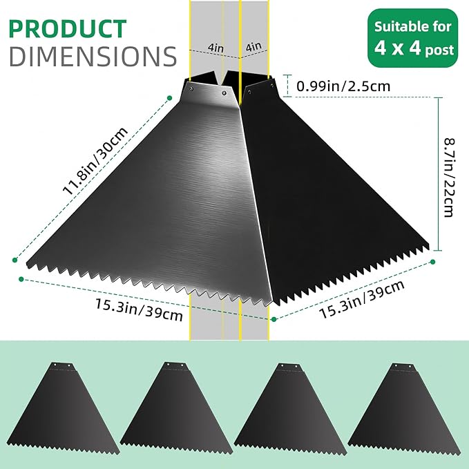 MIXXIDEA Squirrel Baffle for Bird Feeder Pole, Metal Pole Mount Bird House Guard, Squirrel Baffle for 4x4 Post (Black)