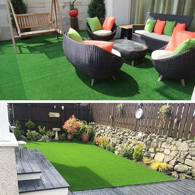 Artificial Grass Turf Lawn-11 x 65 Feet, 0.7" Indoor Outdoor Garden Lawn Landscape Synthetic Grass Mat Fake Grass Rug