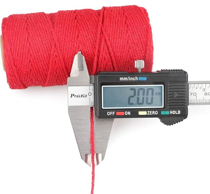 jijAcraft Red Twine String, 328 Feet Valentine's Day Bakers Twine String, 2MM Heavy Duty Packing String for Valentine's Day DIY Crafts, Present Decoration, Gift Wrapping, Craft Wrapping