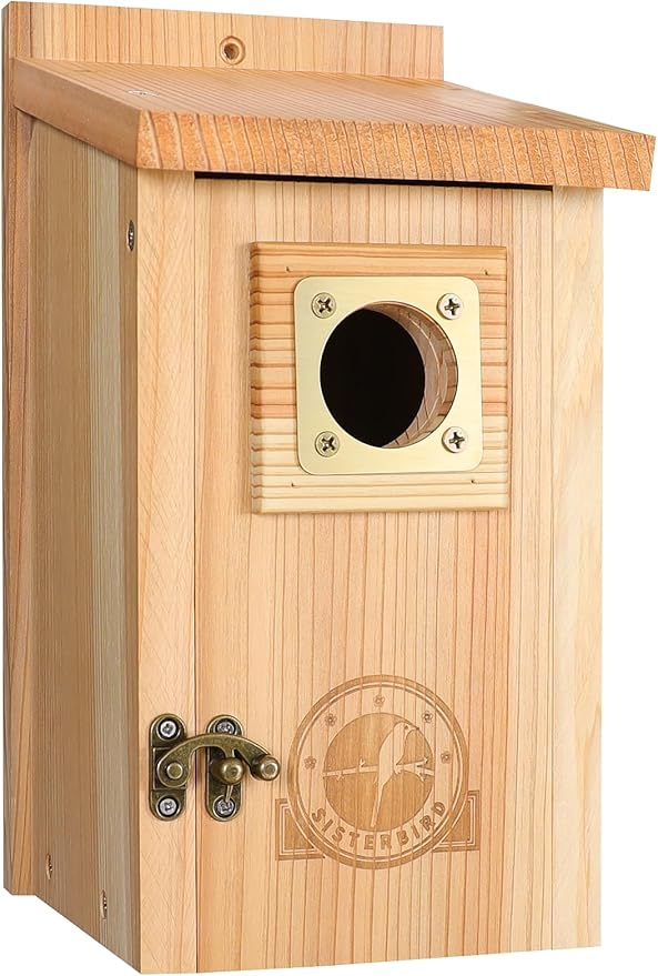 Bird Houses for Outside Clearance with Copper Guard, Cedar Bird House Outdoor, Bluebird Finch Swallow Wren Chickadee