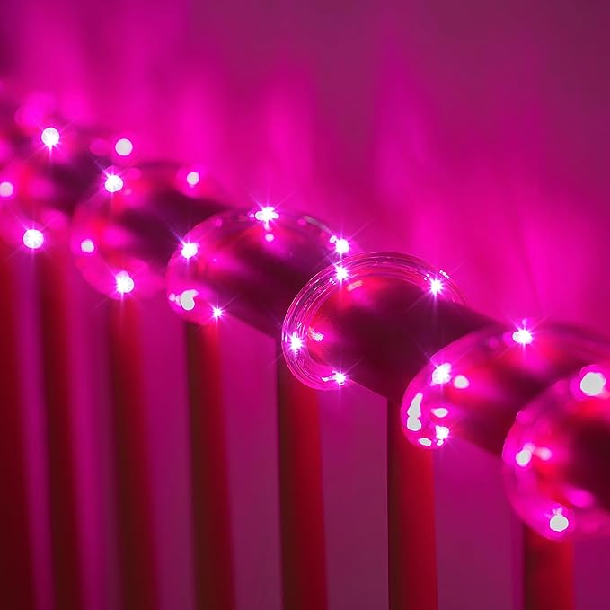 Waterproof LED Rope Lights, Connectable & Flexible with 8 Modes, Outdoor Lighting for Deck, Garden, Pool, Patio & Christmas Decor (Pink, 20ft)