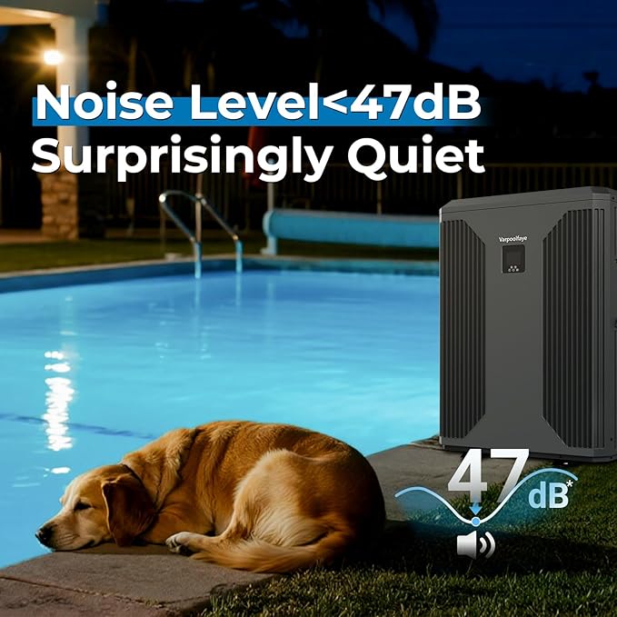 140,000 BTU Inverter Electric Pool Heater for Inground Pool Swimming Pool Heat Pump Up to 42,000 Gallons Heating Cooling WiFi Control 220v