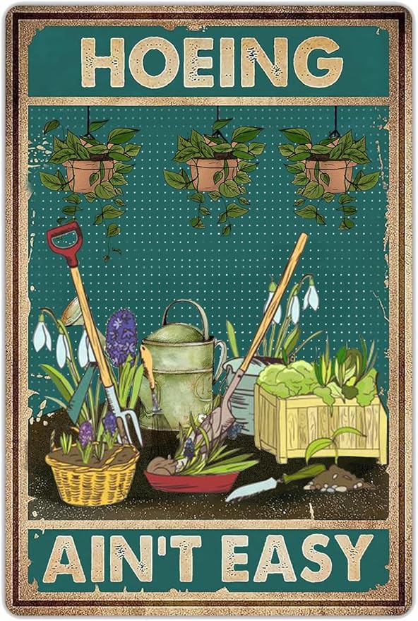 Funny Garden Signs,Garden Decor for Outside Metal Tin Signs,Gardening Gifts for Plant Lovers Gardener Women(8 X 12 Inch)