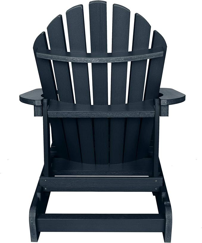 Highwood Hamilton Made in The USA Folding and Reclining Adirondack Chair, Adult Size, Federal Blue
