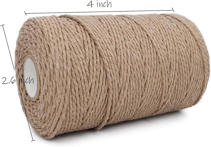 Twine String,500 Feet Cotton Butchers Twine String Cooking Kitchen Twine for Crafts Roasting Gift Wrapping DIY Decoration Gardening Packing Materials,Light Brown