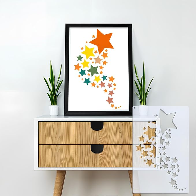Starry Sky Moon Stencils for Painting DIY, 12 Pcs Reusable PET Templates 8.3x11 Inch – Craft Drawing Aids for Journals, Scrapbooking, Wall Art, Card Making,School Projects