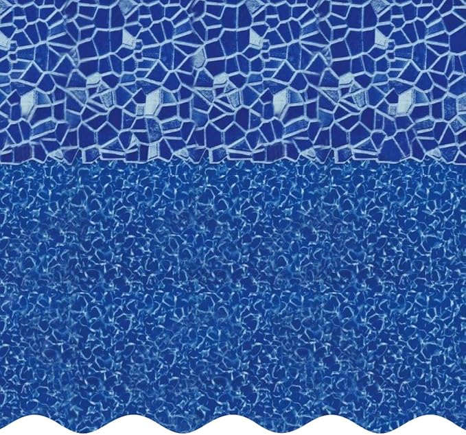 Smartline 24 ft Round Swimming Pool Liner | Cracked Glass | Overlap Style | 48-52 Inch Wall Height | 20 Gauge Heavy Duty Virgin Vinyl | Designed for Steel Sided Above Ground Pools
